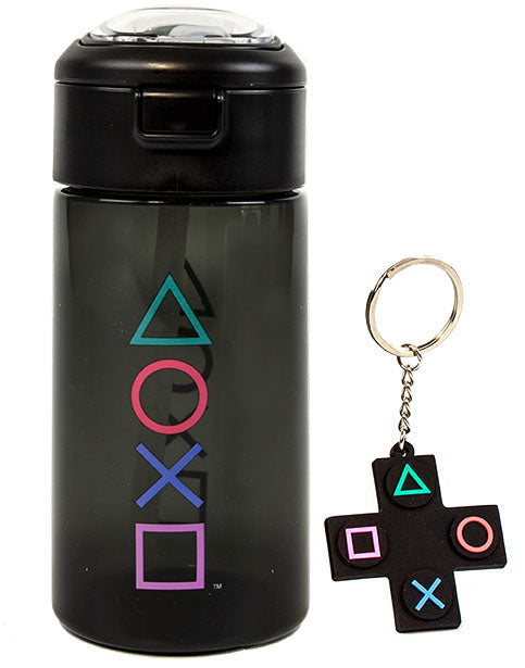Botella de agua PlayStation Botella deportiva 18 oz y llavero Regalo