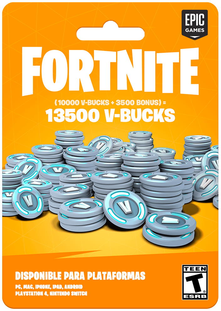 Fortnite V-Bucks 13500 Pavos ( Tarjeta fisica)